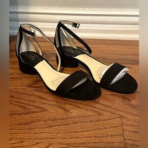 Alex Marie Suede Black Low Heel Dress Shoe